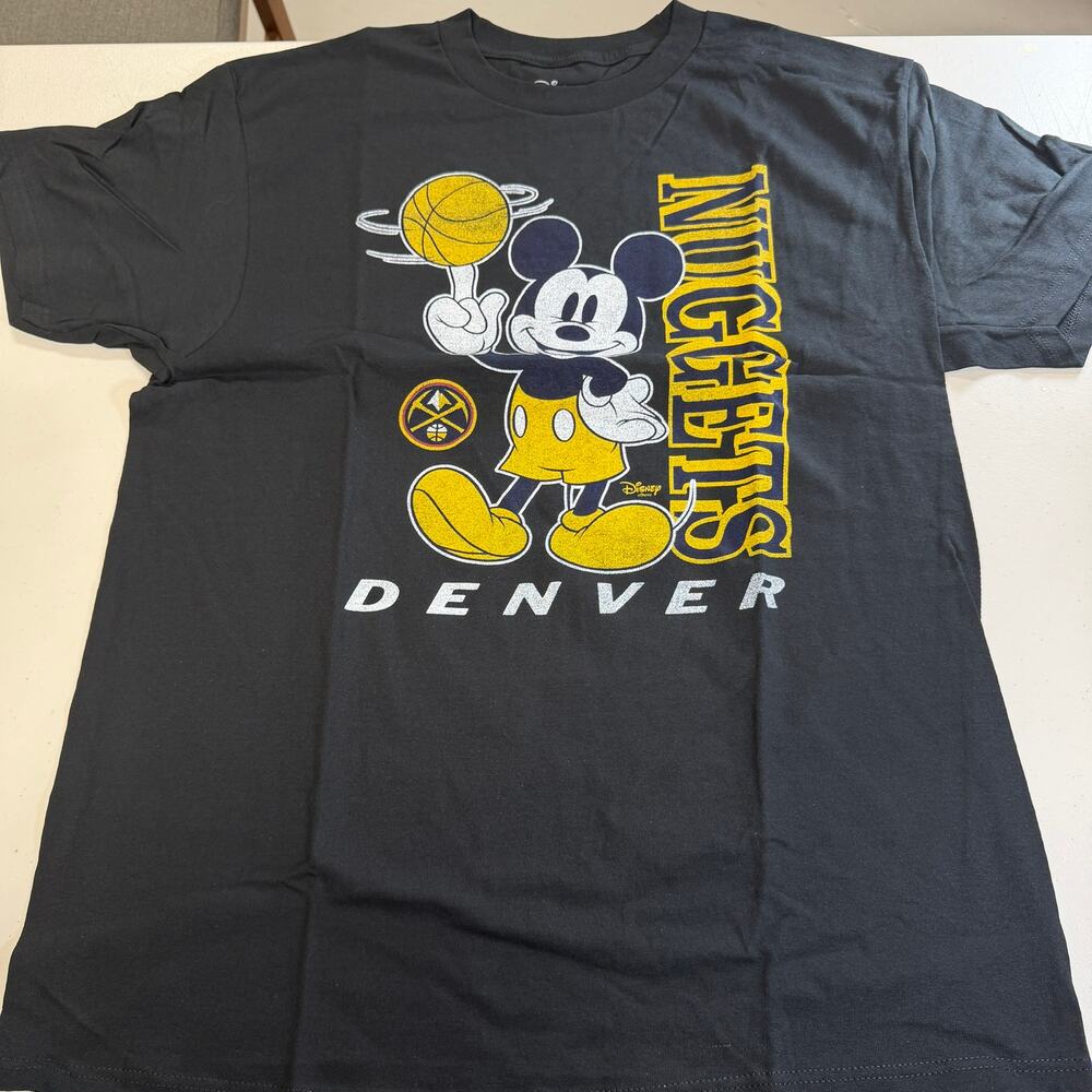 Denver Nuggets Disney x Junk Food Mickey Mouse T-Shirt Black Large NWOT